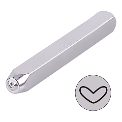 Платина Железо металлические марки, для тиснения металла, Пластиковый, дерево, кожа, сердце, платина, 60x6x6 мм, рисунок: 2 мм.