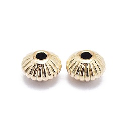 Real Gold Filled Yellow Gold Filled Corrugated Beads, 1/20 14K Gold Filled, Rondelle, Real Gold Filled, 3.5x2.5mm, Hole: 0.8mm