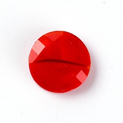 Rot Nachahmung Jade Glasperlen, Flachrund, rot, 14x6.5 mm, Bohrung: 1.2 mm