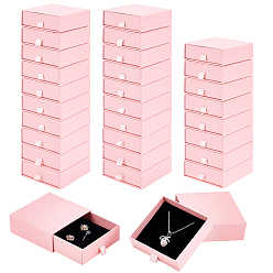 Pink Paper Jewelry Drawer Boxes, Square, Pink, 8.3x8.1x3.05cm
