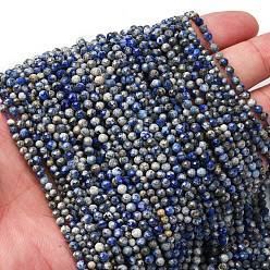 Ляпис-Лазурь Нитки бусины из натурального ляписа-лазури, граненые круглые, 3 мм, отверстие : 0.6 мм, около 144 шт / нитка, 15.12'' (38.4 см)