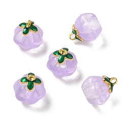 лаванда Стеклянные прелести, тыква, с золотой эмали сплава выводов, лаванда, 14.5x13 мм, отверстие : 1.5 мм