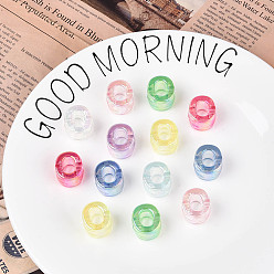 Letter O УФ-покрытие прозрачные акриловые европейские бусины, бусины с большим отверстием, разноцветные, Письмо O, 20.5x18x13.5 мм, отверстие : 6 мм