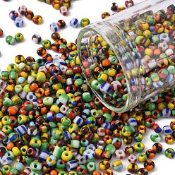 Mixed Color 8/0 Glass Seed Beads, Opaque Colours Seep, Mixed Color, 3mm, hole:1mm