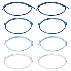 (52) Непрозрачная лаванда 60шт 4 цвета корейский вощеный полиэфирный шнур изготовление браслета, для изготовления ювелирных изделий, разноцветные, регулируемым диаметром: 40~70 мм, 15 шт / цвет