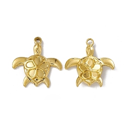 Золотой Вакуумное покрытие pvd 304 подвески из нержавеющей стали, прелести морской черепахи, золотые, 26x24x4 мм, отверстие : 2 мм