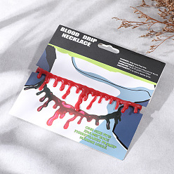 Красный Тема ужасов хэллоуина смоляные кровавые колье-чокеры, Сплав с застежками, платина, красные, 12.99 дюйм (33 см)