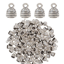 Античное Серебро 100шт. наконечники шнура из сплава в тибетском стиле, Торцевые крышки, античное серебро, 11.5x9 мм, отверстие : 2 мм