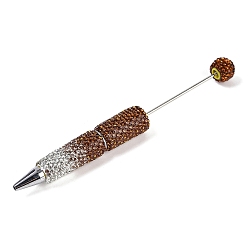 Светло-Персиковый Железная ручка из бисера, шариковая ручка, с полимерной глиной горный хрусталь, для индивидуальной ручки с ювелирными бусинами, случайная подложка, светлый персик, 149x16 мм