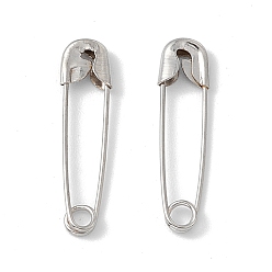 Platinum Iron Safety Pins, Silver, Size: about 19mm long, 5mm wide, hole: about 3mm