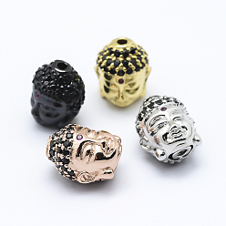 (52) Непрозрачная лаванда Латунные микро проложить кубического циркония бусы, Будда, разноцветные, 13x11x10 мм, отверстие : 2 мм