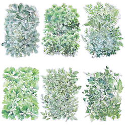 Зеленый 120шт. 6 стили декоративные наклейки в виде листьев для домашних животных, для diy scrapbooking, зелёные, 65~102x47~77.5x0.1 мм, 20 шт / стиль