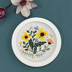 Разноцветный Стартовый набор для вышивки цветочным узором своими руками с инструкцией, пяльцы, шнур и игла, Простые поделки своими руками из тисненой ткани, красочный, 200 мм