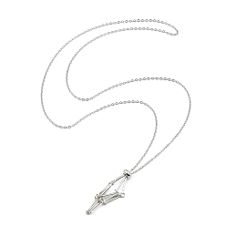 Платина Изготовление ожерелья из латунного мешочка для самородка драгоценного камня, платина, 25~25-1/4 дюйм (63.6~64 см)