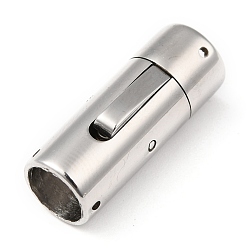 Stainless Steel Color Non-Tarnish 304 Stainless Steel Screw Clasps, Column, Stainless Steel Color, 20x9mm, Hole: 6mm