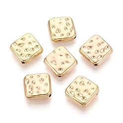 Light Gold CCB пластиковые шарики, ромб, золотой свет, 15x15x4.5 мм, отверстие : 1.5 мм