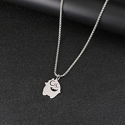 Нержавеющая Сталь Цвет Хэллоуин 201 Подвеска-коробочка в виде маленького монстра из нержавеющей стали для женщин и мужчин, без потускнения, цвет нержавеющей стали, 27.56 дюйм (70 см)