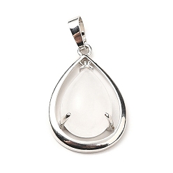Хрусталь Природного кварца хрустальных подвесок, подвески из горного хрусталя, слезоточивые прелести, с стеллаж металлизированный платины тон выводов латуни, без кадмия и без свинца, 30.5x20x8 мм, отверстие : 8x5 мм