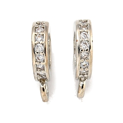 Платина Латунные поручни из кубического циркония, петля под залог, долговечный, без свинца и без кадмия, плоско-круглые, платина, 10x7.5x2 мм, отверстия : 1.2 mm и 5 мм