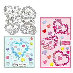 Сердце Углеродистая сталь разрезает трафареты, для diy scrapbooking, Фотоальбом, декоративная бумага для тиснения, цвет нержавеющей стали, сердце, 134x149x0.8 мм