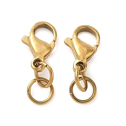 Настоящее золото 18K 304 нержавеющая сталь застежка когтя омара, с прыжковых колец, ионное покрытие (ip), реальный 18 k позолоченный, 16.5 мм