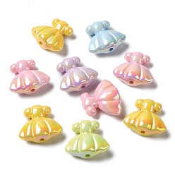 (52) Непрозрачная лаванда Uv акриловые покрытия бусины, AB цвет, платье, разноцветные, 26x23.5x11 мм, отверстие : 2.5 мм