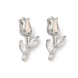 Платина Латунные микро проложить кубического циркония подвески, , платина, 14x7x5 мм, отверстие : 2.5x1.5 мм