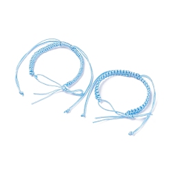 Bleu Ciel Clair 2 fabrication de bracelets tressés en nylon, lumière bleu ciel, diamètre intérieur: 2 pouce (5.2 cm)