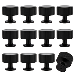 Black Round Aluminum Alloy Cabinet Knob with Mounting Screw, Drawer Pull for Cabinets & Furniture, Black, 28x28mm
