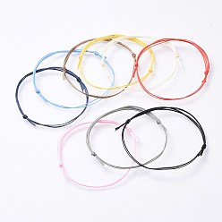 Mixed Color Adjustable Flat Waxed Polyester Cords Bracelet Making, Mixed Color, 7-1/8 inch~7-1/2 inch(18~19cm)