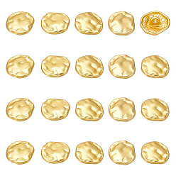Матовый Золотой Цвет 20 шт. 1 пуговицы с хвостовиком из сплава с отверстиями, неправильный плоский круглый, матовый золотой цвет, 15x14x2~6 мм, отверстие : 2 мм