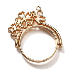 Light Gold Подвесные подвески из сплава, для diy уф смолы, эпоксидная смола, без кадмия, без никеля и без свинца, плоские круглые с бабочкой, золотой свет, 38x35x3.5 мм, отверстие : 1.5 мм