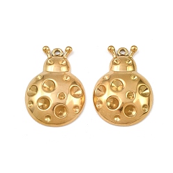Золотой 304 Настройки горный хрусталь из нержавеющей стали кулон, прелести божьей коровки, золотые, пригодный для 2 mm и 4 mm горный хрусталь, 30.5x21.5x5.5 мм, отверстие : 1.6 мм