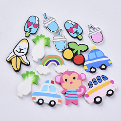 Mixed Color Handmade Polymer Clay Cabochons, Polymer Clay Slices for Resin Crafts & DIY Projects, Mixed Shapes, Mixed Color, 18~30x12~29x1.5~2.5mm