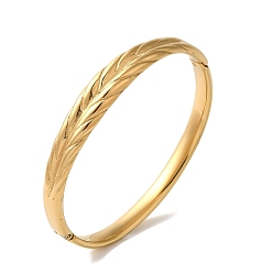 Настоящее золото 18K Браслеты из нержавеющей стали с листочками на петлях для женщин и мужчин, реальный 18 k позолоченный, внутренний диаметр: 2-3/8x2 дюйм (5.9x5 см), 10 мм