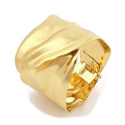 Золотой Не тускнеющие винтажные кованые железные широкие браслеты на петлях для женщин, золотые, внутренний диаметр: 2-3/8x2 дюйм (6x5.2 см)