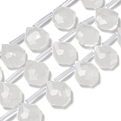 Хрусталь Природных кристаллов кварца бисер нитей, Топ пробуренной, горный хрусталь слеза, граненые, 15x13x5 мм, отверстие : 0.8 мм, около 24 шт / нитка, 15.35''~16.14'' (39~41 см)