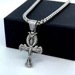 Нержавеющая Сталь Цвет Греческие 304 египетские хип-хоп кресты с подвеской из нержавеющей стали для мужчин, цвет нержавеющей стали