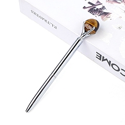 Тигровый глаз Шариковая ручка натурального тигрового глаза, шариковая ручка из нержавеющей стали, офисные школьные принадлежности, 150 мм