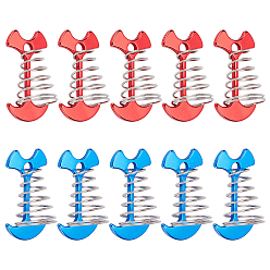(52) Непрозрачная лаванда 10 шт. 2 цвета ветрозащитный алюминиевый сплав палаточные колышки с пружинной пряжкой, палубные анкерные колышки, переносной якорь ветрового троса, кемпинг палатка гвоздь, разноцветные, 67x36x28.5 мм, отверстие : 7 мм, 5 шт / цвет