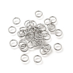 Платинированный Латунные кольца прыжок открыт, пропил пилой закругленный, долговечный, без никеля , Реальная платина, 6x0.8 мм, 20 датчик, внутренний диаметр: 4.5 мм