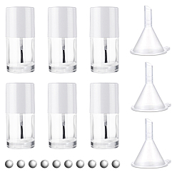 (52) Непрозрачная лаванда Прозрачный стеклянный лак для ногтей пустая бутылка, с 201 шариками из нержавеющей стали и пластиковой воронкой, разноцветные, 2.7x6.1 см, 10 шт