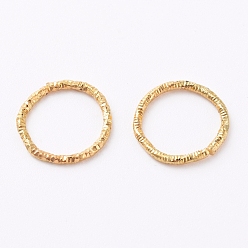 Золотой Железа открыты кольца прыжок, алмазная огранка текстурированная круглая, для изготовления ювелирных изделий, золотые, 19.5x1.7 мм, 18 датчик, внутренний диаметр: 16 мм, 1000 шт / пакет