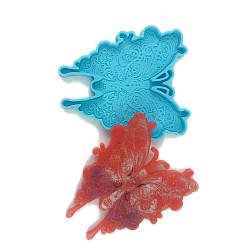 Темно-бирюзовый Подставки под стаканы из пищевого силикона своими руками, формы для литья смолы, бабочка, темные бирюзовый, 130x110 мм