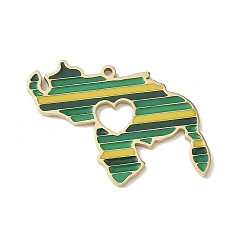 Настоящее золото 18K 304 подвески из нержавеющей стали, карта, с эмалью, ионное покрытие (ip), реальный 18 k позолоченный, 21x31x1.4 мм, отверстие : 1.2 мм