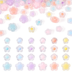 (52) Непрозрачная лаванда 200шт 4 стили матовые прозрачные акриловые бусины, бусина в бусине, цветок, разноцветные, 10.5~16.5x10.5~17x6~10.5 мм, отверстие : 2~3 мм, 50 шт / стиль