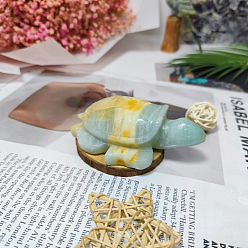 Амазонит Натуральная статуя амазонитовой черепахи, для украшения домашнего дисплея, 120~130 мм