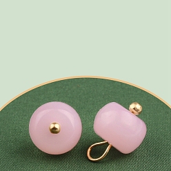 Бледно-Розовый Подвески из смолы, рондель, имитация нефрита, розовый жемчуг, 13.5x10 мм