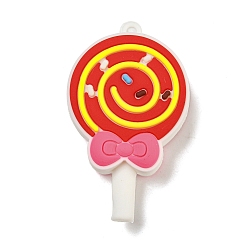 Белый Подвески из ПВХ в форме конфет, белые, 57x34.5x14.5 мм, отверстие : 4 мм