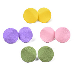 (52) Непрозрачная лаванда Окрашенные спрей железные серьги, с вертикальными петлями, плоско-круглые, разноцветные, 17 мм, отверстие : 2.5 мм, штифты : 0.7 мм